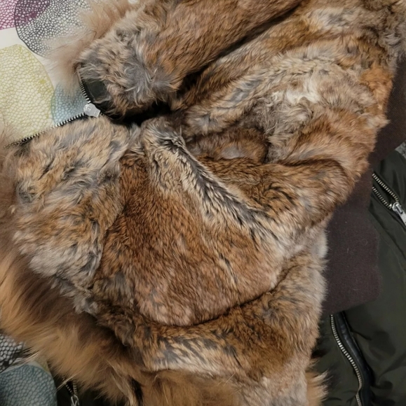 MACKAGE TRISH GREEN DOWN PARKA WOMANS COAT FUR HOOD - Picture 2 of 3